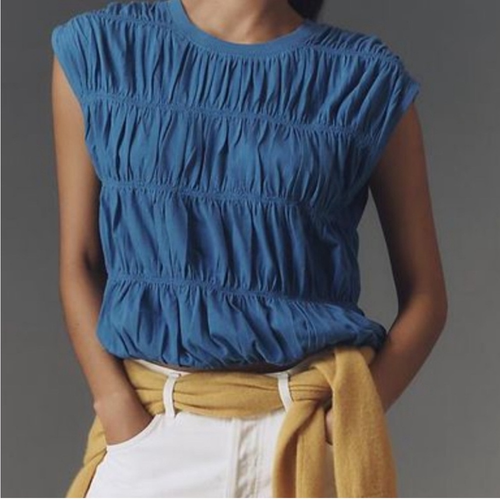 Anthropologie Maeve Bubble Smocked Top